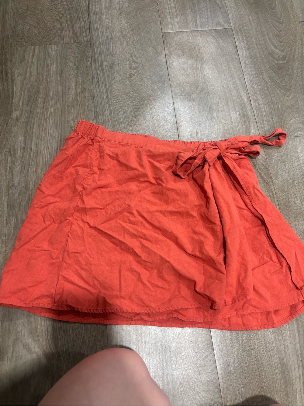 orange Wrap Mini Skirt
